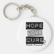 Diabetes Awareness Hope Love Cure Keychains