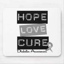 Diabetes Awareness Hope Love Cure Mousepads