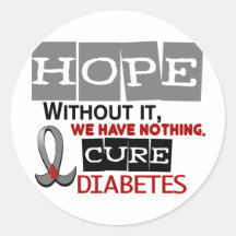 Diabetes HOPE 2 Round Stickers