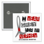 Diabetes I Wear Grey For My Nephew 37 Pinback Button