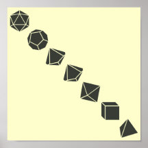 Diagonal Dice (Dark) Poster