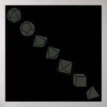 Diagonal Dice (Dark) Posters