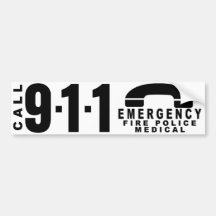 Dial 911 Police Sticker 10 Bumper Stickers