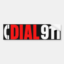 Dial 911 Police Sticker 1 Bumper Stickers