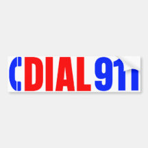 Dial 911 Police Sticker 3 Bumper Stickers