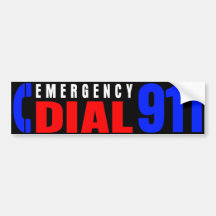 Dial 911 Police Sticker 4 Bumper Stickers