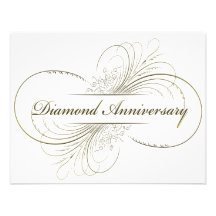 Diamond anniversary personalized invitation