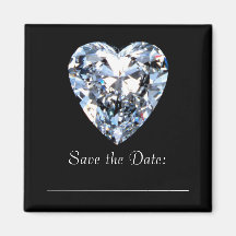 Diamond Heart  - Save the Date Fridge Magnets