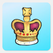 Diamond Jubilee Crown gorgeous drawing Square Sticker