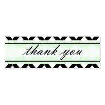 Diamond Lines Thank You Damask Mint Green Business Cards