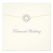 Diamond Wedding Anniversary with Diamond Broach Personalized Invitations