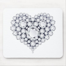 Diamonds Heart Gems Mouse Pads