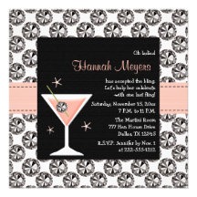 Diamonds Martini Bachelorette Party Invitations