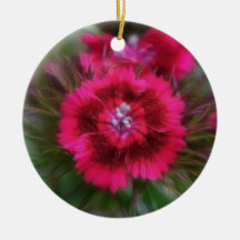 Dianthus Barbatus - Deep Red Christmas Ornament