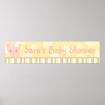 Diddles Farm Pig Baby Shower Banner Poster