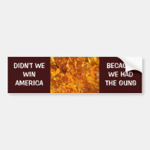 Didn't we Win American because we had the Guns Bumper Sticker