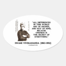 Differences Degree Oneness Secret Of Everything Oval Stickers