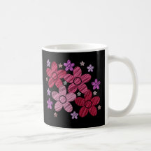 Digital Art Floral Explosion on Black Mug