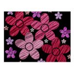Digital Art Floral Explosion on Black Postcard