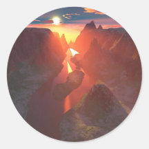 Digital art round stickers