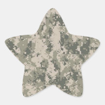 digital camouflage star stickers