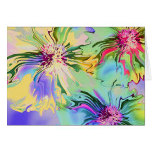 Digital flowers postcard