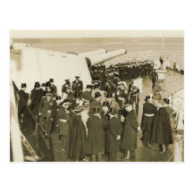 DIgnitaries aboard battleship  Remembrance Day Postcards