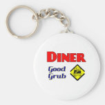 Diner Good Grub Hamburger Restaurant Art Keychains