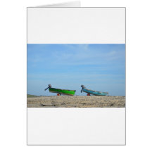 Dinghies On A Beach Cards