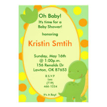 dino2, Oh Baby!, It's time for aBaby Shower!, h... Custom Invites