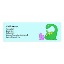 Dino Friends Child I.D. Business Card