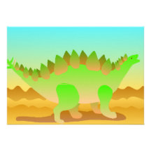 Dino Rawr In Green Personalized Announcements