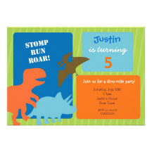 Dinosaur Birthday Party Invitations