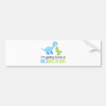 Dinosaur I'm Going to Be A Big Brother Bumper Sticker