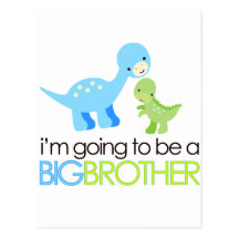 Dinosaur I'm Going to Be A Big Brother Post Cards