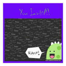 Dinosaur Luv Invitations