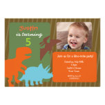 Dinosaur Photo Birthday Party Invitations