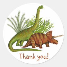 Dinosaur Round Stickers