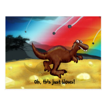 Dinosaur Running Illustration Post Cards