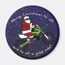 Dirt Bike Santa Fridge Magnets