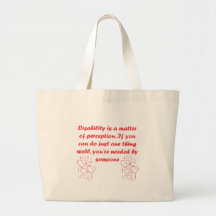 Disability is a matter of perception! tote bag