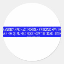 DISABLED PARKING 3 ROUND STICKERS