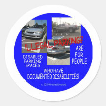DISABLED PARKING 8 ROUND STICKER