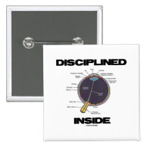 Disciplined Eye (I) Inside (Eyeball Anatomy Humour Button