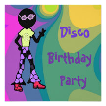 Disco Birthday Party Invitations