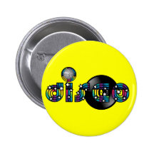 Disco Dancing Mirrored Ball and Vinyl Record Button