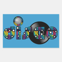 Disco Dancing Mirrored Ball and Vinyl Record Sticker