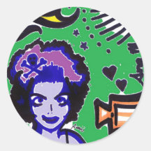 Disco Geishas Round Sticker