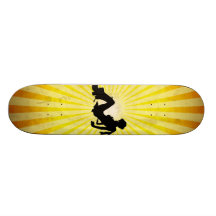Disco Girl; yellow Skate Board