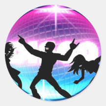 Disco Nightclub Round Sticker